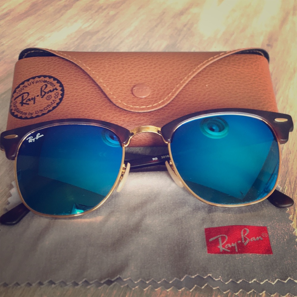 Ray Ban Clubmaster Tortoise Frame Sunglasses